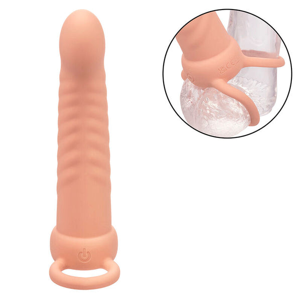 Calexotics maxx doble penetrador acanalado 10 vibraciones natural