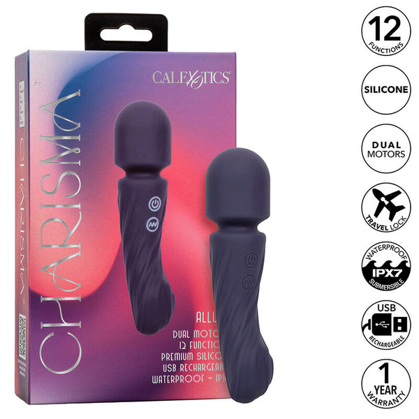 Calexotics charisma allure masajeador doble motor 12 funciones 17 25 cm x 4 5 cm morado