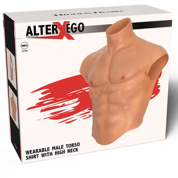 Hidden alter ego camiseta silicona torso masculino con abdominales natural