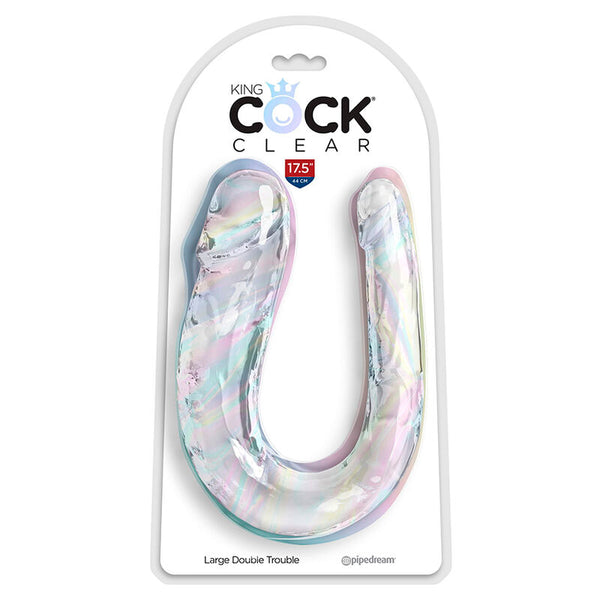 King double trouble dildo doble 44 cm transparente