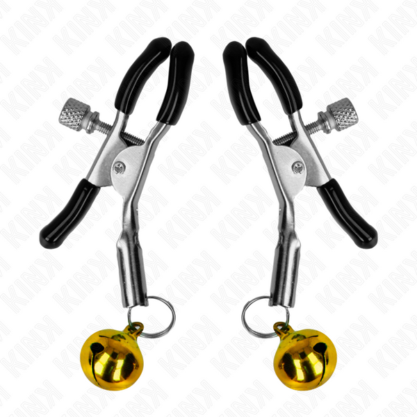 Kink pinzas para pezones con campanilla dorada 6 cm