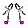 Kink pinzas para pezones con campanilla violeta 6 cm