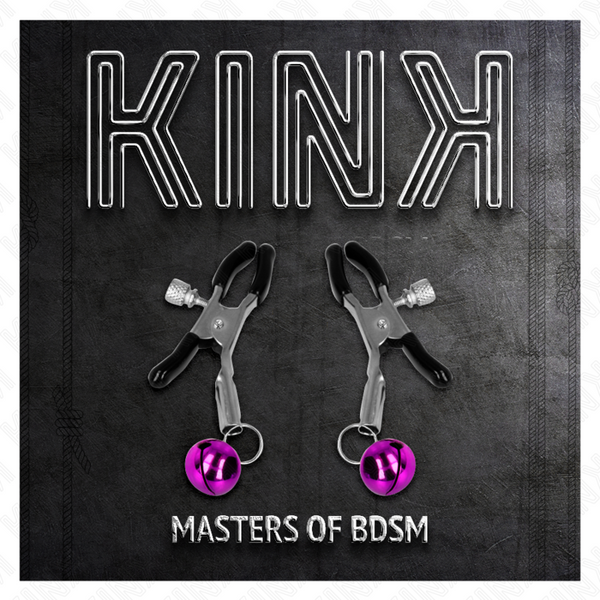 Kink pinzas para pezones con campanilla violeta 6 cm
