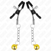 Kink pinzas para pezones con colgante de cascabel dorado 6 cm