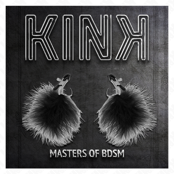 Kink pinzas para pezones con pluma negro 7 cm