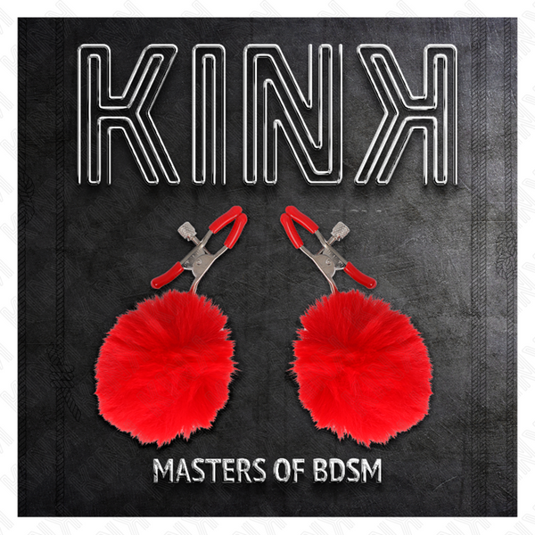 Kink pinzas para pezones con pompón rojo 6 cm
