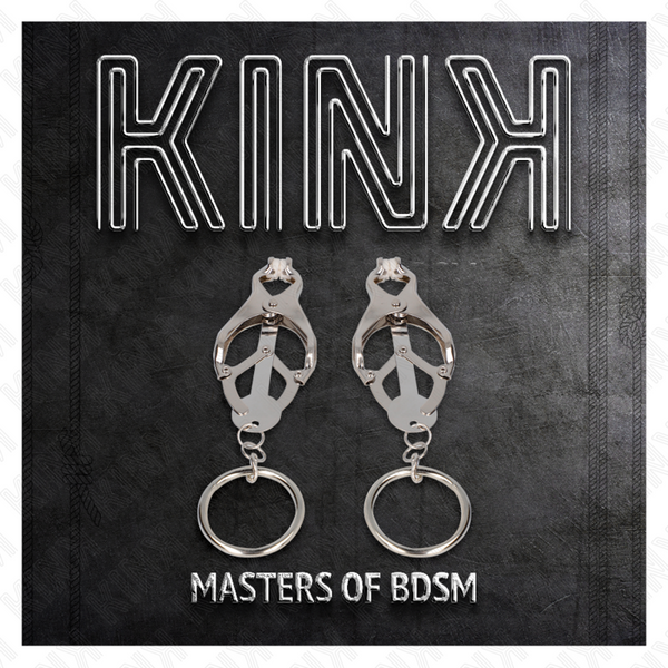 Kink pinzas para pezones estilo japonés con aros plateado