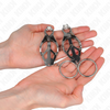 Kink pinzas para pezones estilo japonés con aros plateado