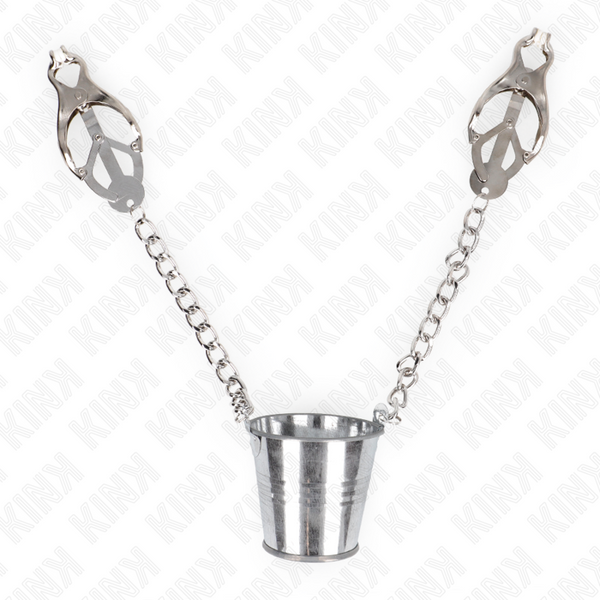 Kink pinzas para pezones con cubo plateado