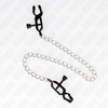 Kink pinzas para pezones planas negro con cadena plateado 30 cm