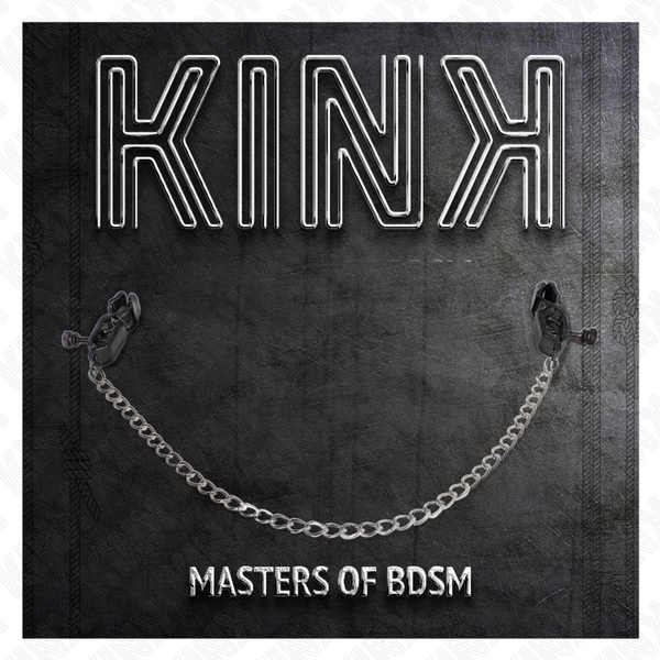Kink pinzas para pezones planas negro con cadena plateado 30 cm