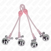 Kink pinzas para pezones luminosas forma calabera con cascabel sonoro ajustable rosa plateado