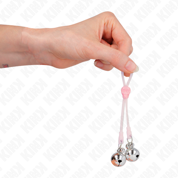 Kink pinzas para pezones luminosas forma calabera con cascabel sonoro ajustable rosa plateado