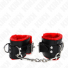 Kink muñequeras forradas con agujeros cuadrados rojo y correa negro ajustable 17 29 cm x 6 cm
