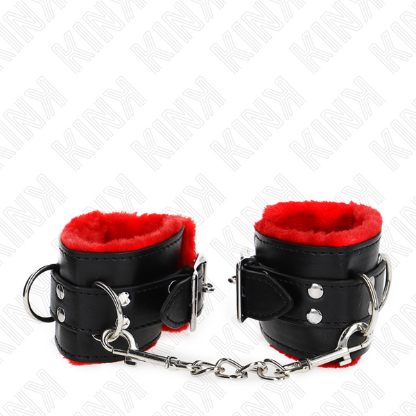 Kink muñequeras forradas con agujeros cuadrados rojo y correa negro ajustable 17 29 cm x 6 cm