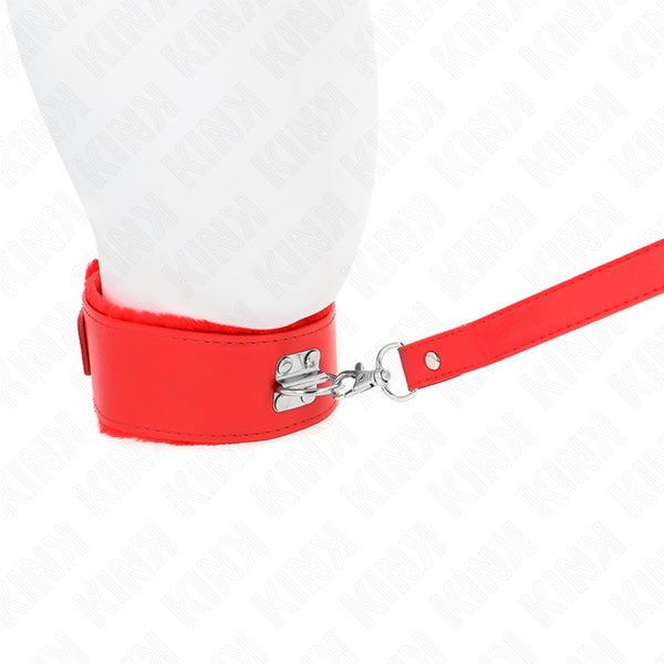 Kink collar con correa 116 cm con tachuelas plateadas modelo 4 rojo ajustable 40 48 cm x 6 cm