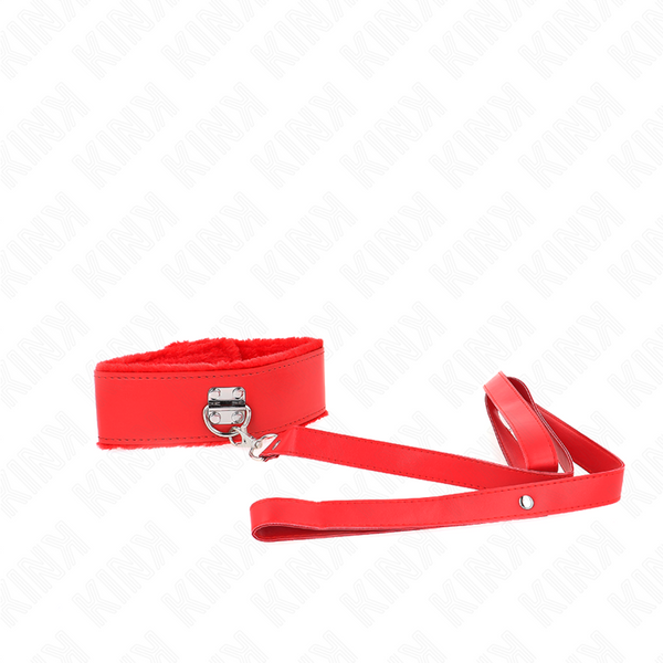 Kink collar con correa 116 cm con tachuelas plateadas modelo 4 rojo ajustable 40 48 cm x 6 cm