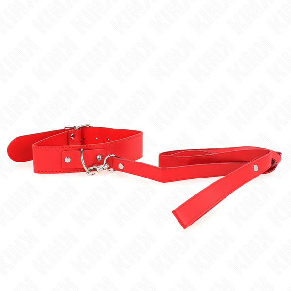 Kink collar con correa 116 cm fino rojo ajustable 32 50 cm x 8 cm