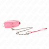 Kink collar con correa 65 cm con restricciones rosa ajustable 36 42 cm x 5.5 cm