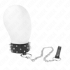 Kink collar con correa 65 cm con tachuelas plateadas modelo 5 ajustable 36 43 cm x 5 cm