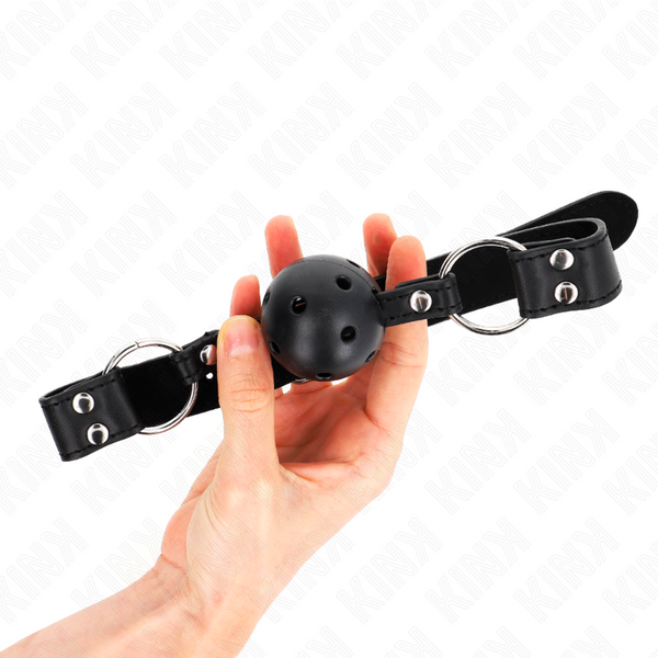 Kink mordaza de bola 4 cm transpirable con doble remache modelo 1 negro 62 x 2.5 cm ajustable 42 58 cm