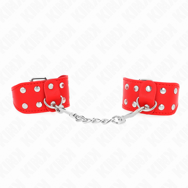 Kink muñequeras con doble línea de tachuelas ajustable rojo