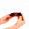 Kink muñequeras elásticas de encaje con detalle corazón rojo ajustable 22 35 cm