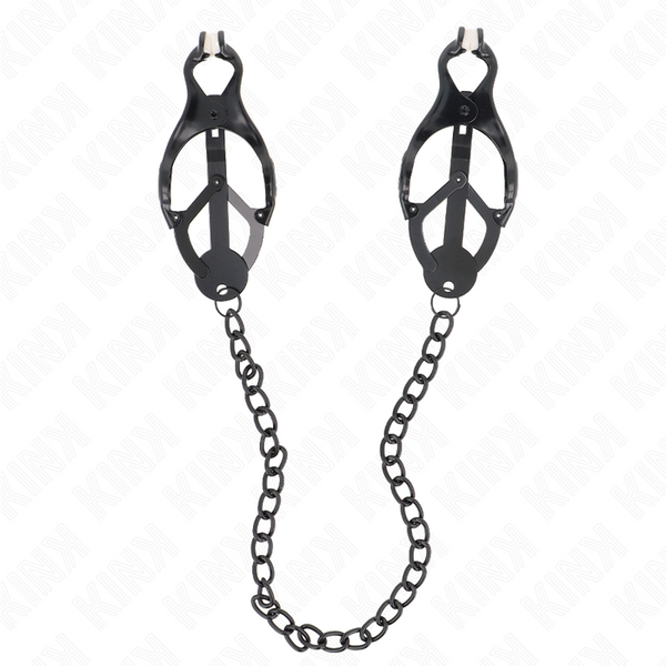 Kink pinzas para pezones estilo japonés con cadena negro 30 cm