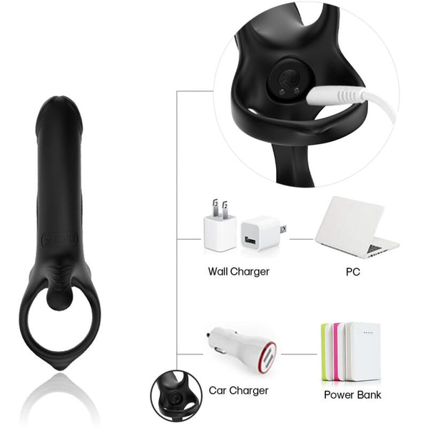Dildo con anillo y vibrador