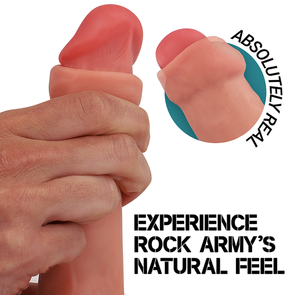 Rock ranger dildo realista dual density liquid silicone 22 cm o 3.6 cm