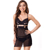 Livco maia 20247 babydoll con tanga negro l xl