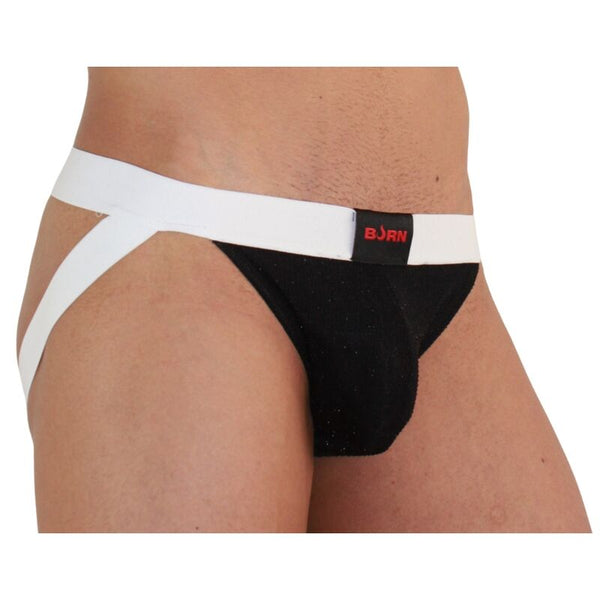 Burn 004 jock brillante negro blanco xl