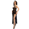 Chilirose cr 4723 babydoll largo y tanga negro