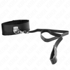 Kink collar con correa 116 cm de piel negro ajustable 40 48 cm x 6 cm