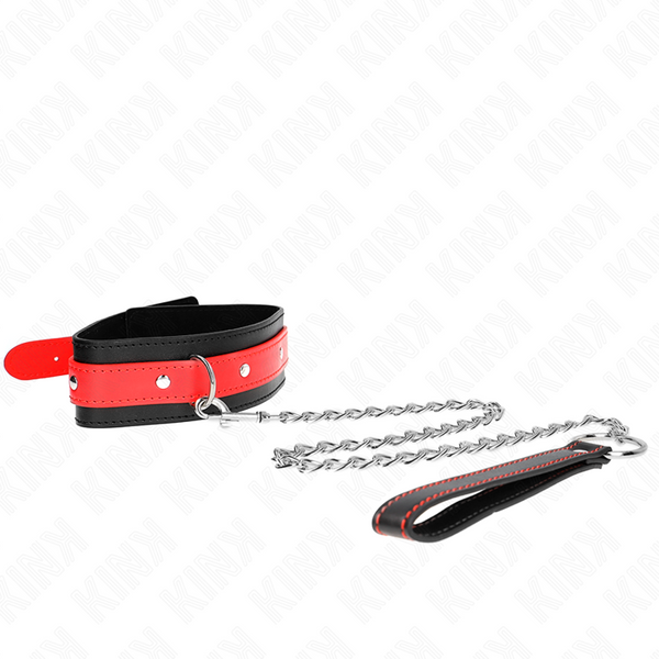 Kink collar con correa 65 cm rojo ajustable 36 43 cm x 5 cm