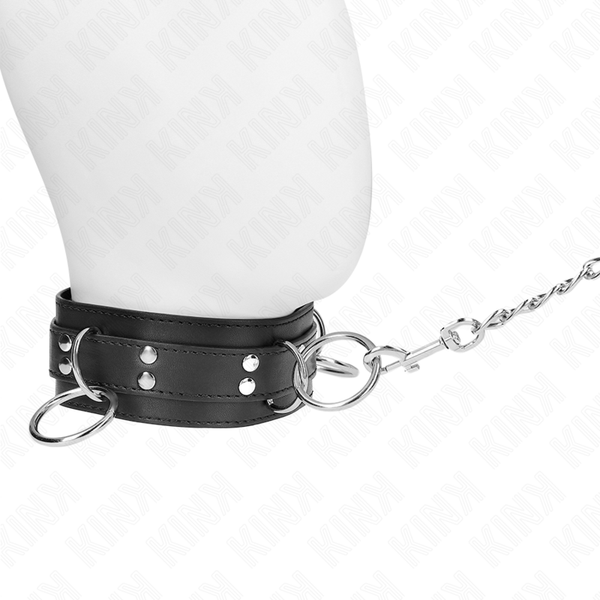 Kink collar con correa 80 cm esclavitud 3 anillos 53 x 5 cm