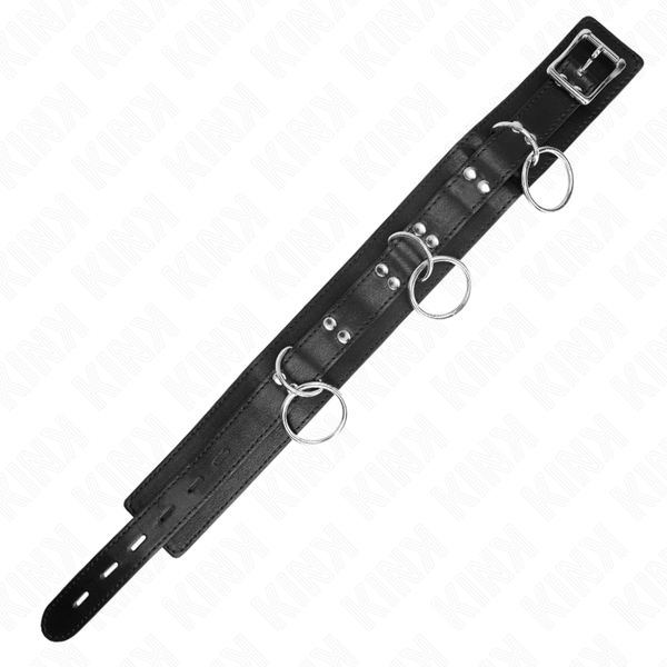 Kink collar con correa 80 cm esclavitud 3 anillos 53 x 5 cm