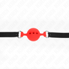 Kink mordaza 55 x 2 cm de bola 4.5 cm de silicona completa talla m rojo ajustable 35 51 cm