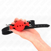 Kink mordaza 55 x 2 cm de bola 4.5 cm de silicona completa talla m rojo ajustable 35 51 cm