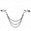 Kink pinzas para pezones con triple cadena negro 20 23 28 cm