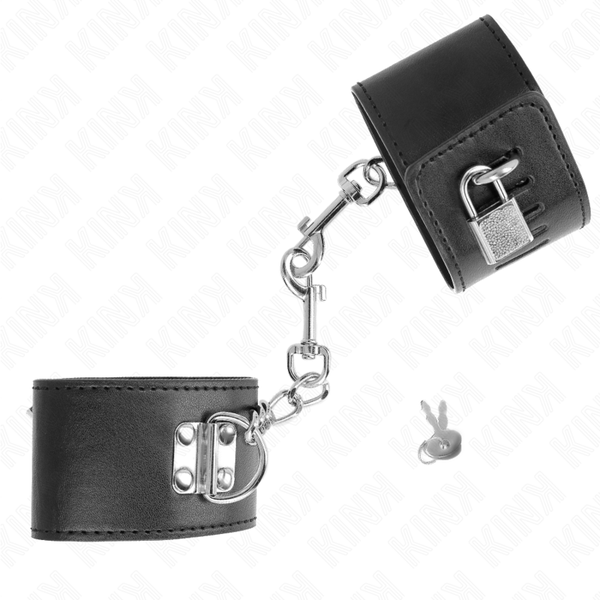 Kink muñequeras con cierre candado negro ajustable 16 23 cm x 5.5 cm