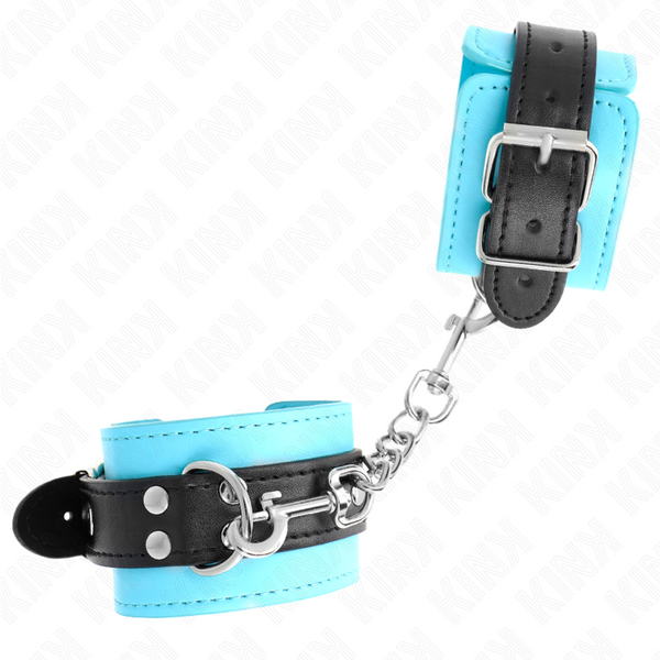 Kink muñequeras con gancho forro azul ajustable 20 28 cm x 5.5 cm