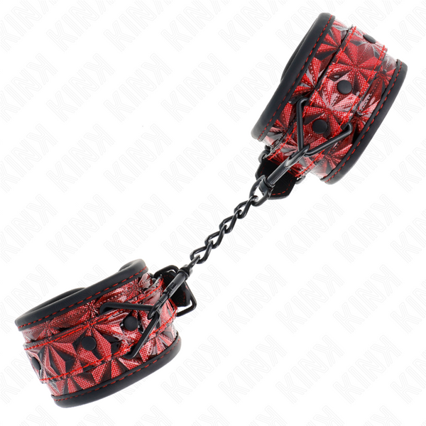 Kink muñequeras con patrón de diamantes rojo oscuro ajustable 17 26 cm x 5.5 cm