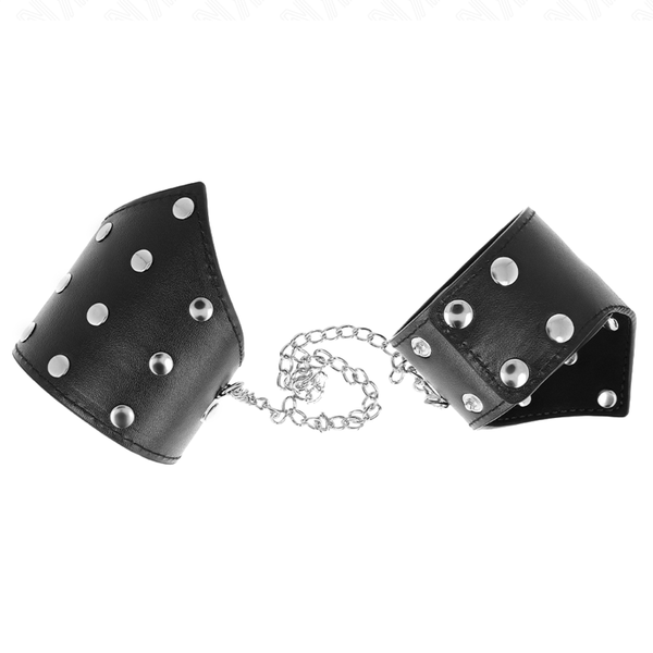 Kink muñequeras estilo puntiagudo negro con cadena ajustable 17 23 cm x 8.5 cm