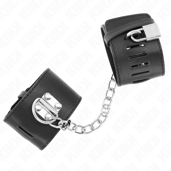 Kink muñequeras fijas con cadena 30 cm y cierre candado negro ajustable 16 23 cm x 5.5 cm
