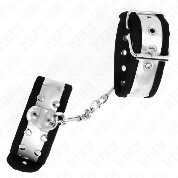 Kink muñequeras finas negro plateado 30 x 4 cm