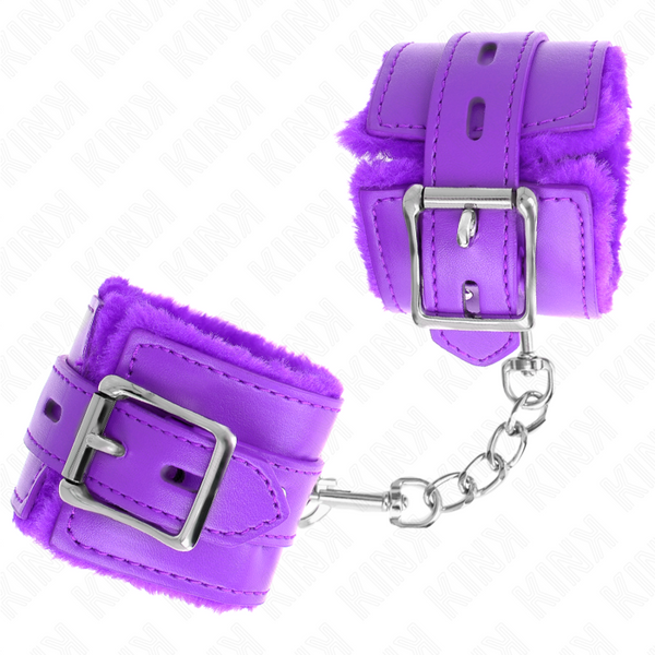 Kink muñequeras forradas con agujeros cuadrados violeta y correa violeta ajustable 17 29 cm x 6 cm