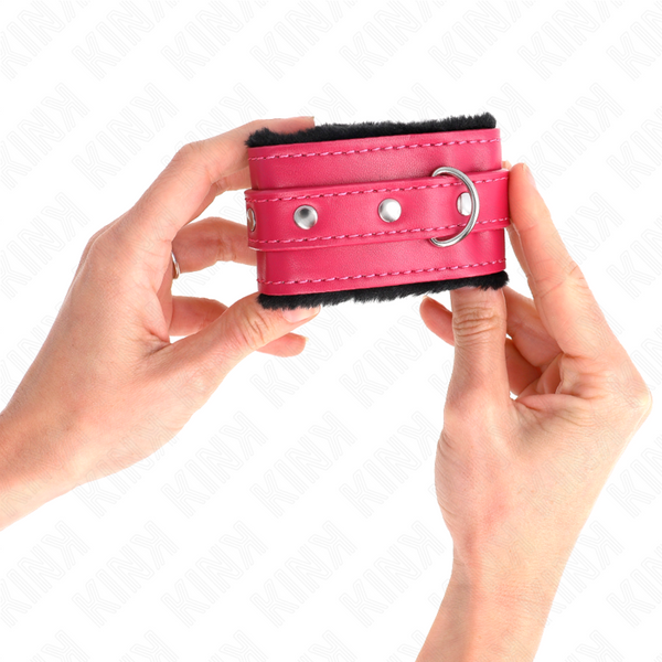 Kink muñequeras forradas premium negro con correa fucsia ajustable 17 29 cm x 6 cm