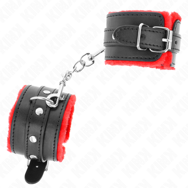 Kink muñequeras forradas premium rojo con correa negro ajustable 17 29 cm x 6 cm
