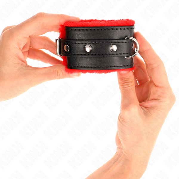 Kink muñequeras forradas premium rojo con correa negro ajustable 17 29 cm x 6 cm